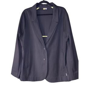 Black Eddy Bauer Heavy Blazer Green Trim Inside Black Buttons Workwear